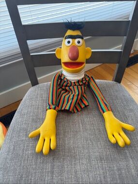 Sesame Street Vintage Bert Hand Puppet Hard head hands 70s